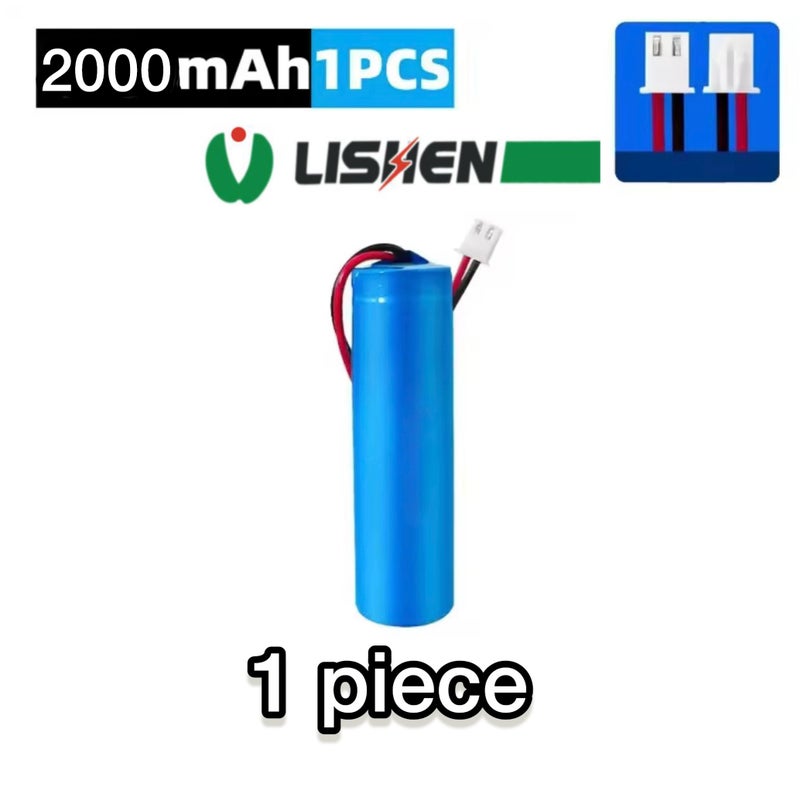 Lishen 18650 Rechargeable Lithium-Ion Battery 2000mAh 3.7V with Connector – 1 Piece - Image 1